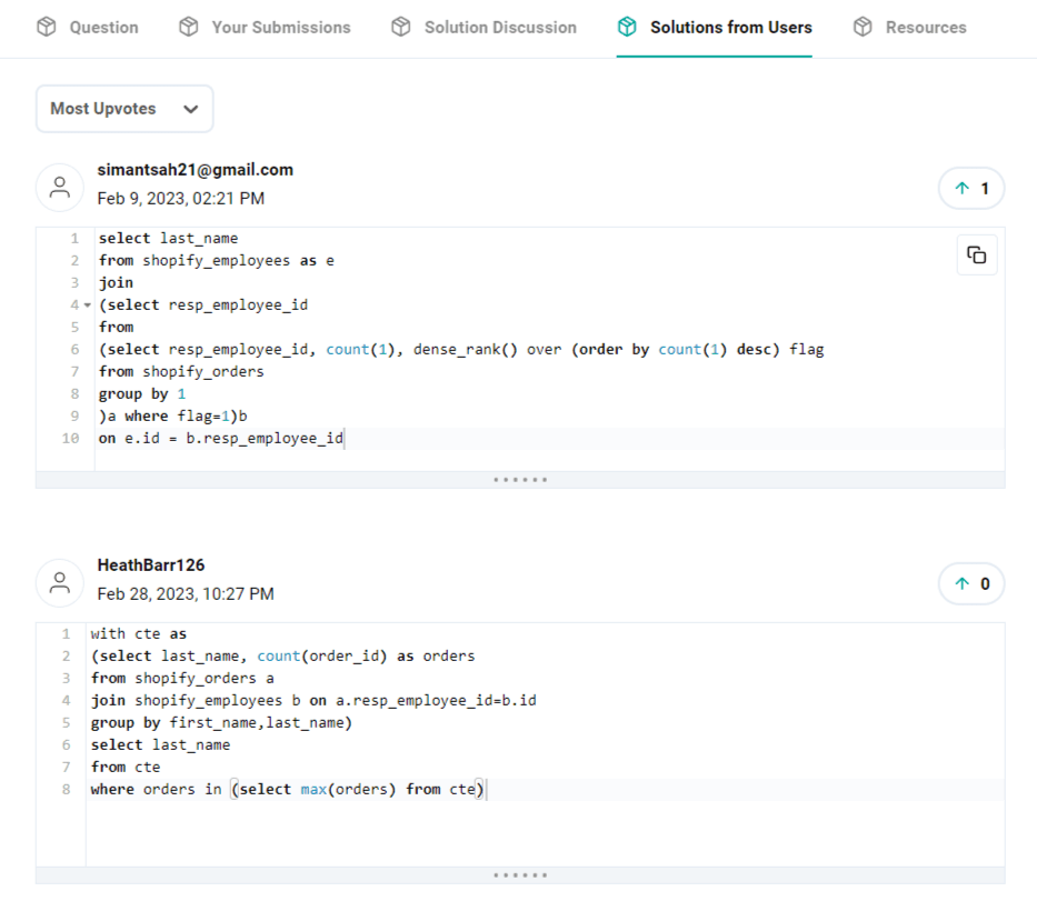 Other Data Science Similar Features To LeetCode