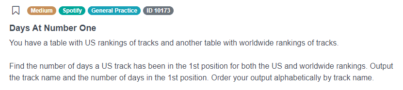 Data Analyst SQL Interview Question from Spotify