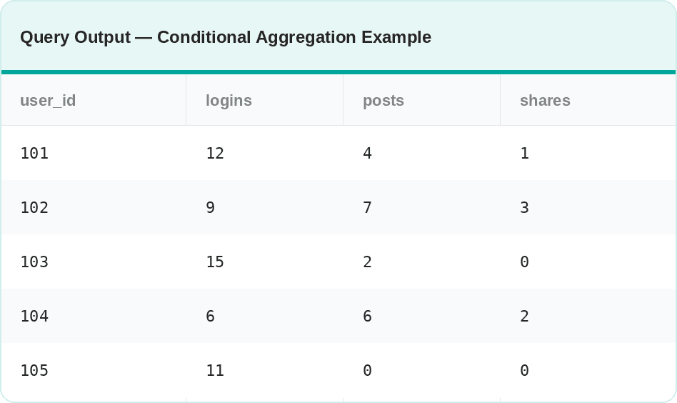 meta sql aggregation interview questions