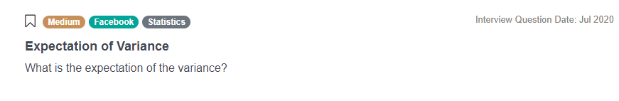 Expectation of Variance