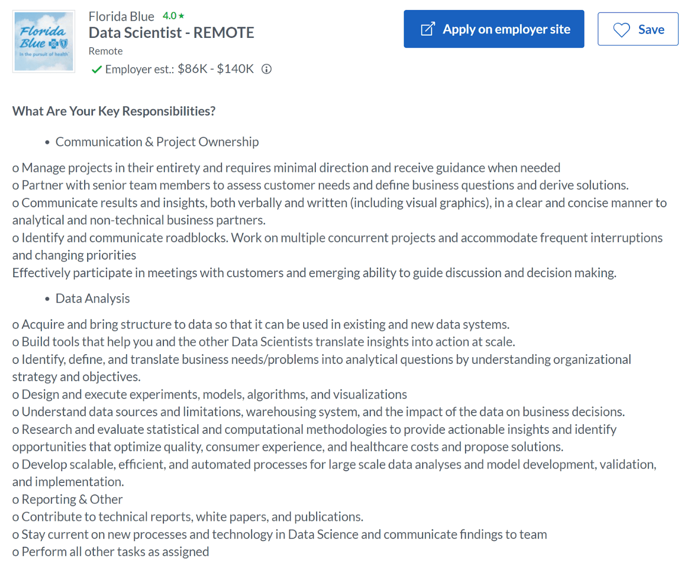 Remote Data Scientist Job Role