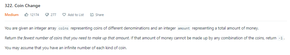 LeetCode Coin Change Problem