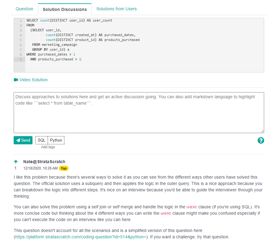 LeetCode Python Solutions for Data Science - StrataScratch